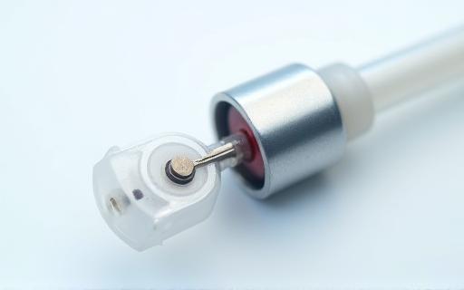 拡大された医療機器部品のクローズアップ写真